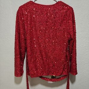 Sparkling Red Sequin Blouse